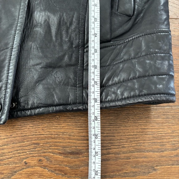 Vintage Danier Black Leather Bomber Moto Zip Up Jacket - Picture 15 of 16